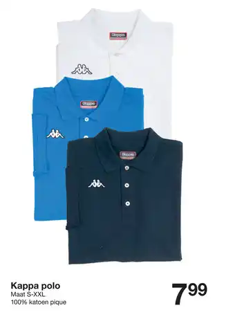 Zeeman Kappa polo S-XXL aanbieding