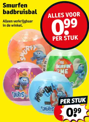 Kruidvat Smurfen badbruisbal aanbieding