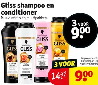 Kruidvat Gliss shampoo en conditioner aanbieding