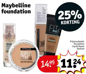 Kruidvat Maybelline Foundation aanbieding