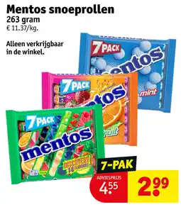 Kruidvat Mentos snoeprollen aanbieding