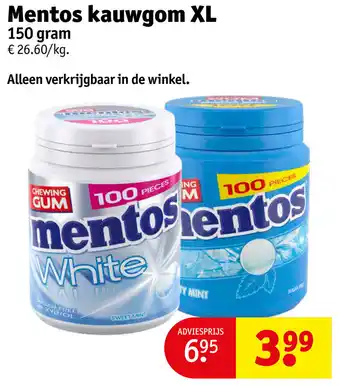 Kruidvat Mentos kauwgom XL aanbieding