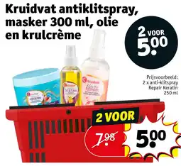 Kruidvat Kruidvat antiklitspray, masker 300 ml, olie en krulcrème aanbieding