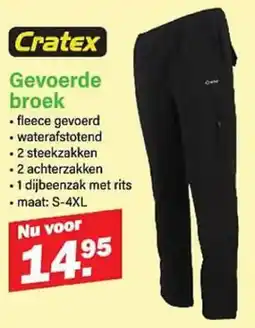 Van Cranenbroek Cratex Gevoerde broek aanbieding