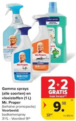 Carrefour Gamma sprays en vloeistoffen Mr. Proper aanbieding