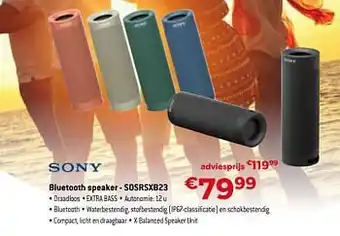 Sony bluetooth speaker - sosrsxb23