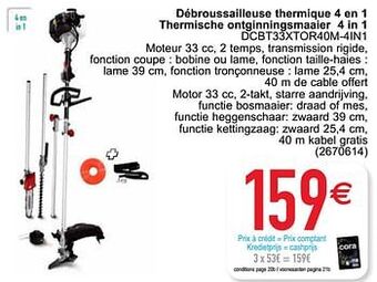 Cora Elem débroussailleuse thermique 4 en 1 thermische ontginningsmaaier 4 in 1 dcbt33xtor40m-4in1 aanbieding