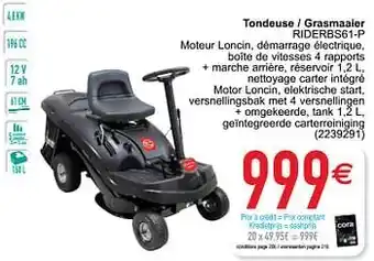 Cora Elem tondeuse - grasmaaier riderbs61-p aanbieding