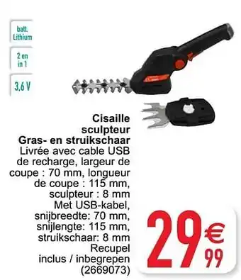 Cora Elem cisaille sculpteur gras- en struikschaar aanbieding