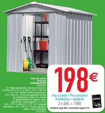 Cora Abri de jardin tuinhuis yardmaster 65zgey aanbieding