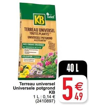 Terreau universel universele potgrond kb