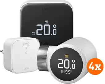 Coolblue Tado Slimme Thermostaat X Startpakket + 4 radiatorknoppen aanbieding