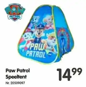 Fun Paw patrol speeltent aanbieding