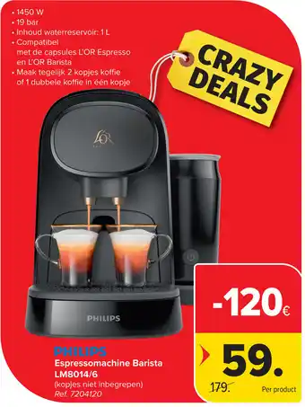 Carrefour Philips Espressomachine Barista LM8014/6 aanbieding