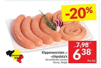 Kippenworsten of chipolata's