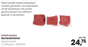 Hanos Hertenbiefstuk Geportioneerd aanbieding