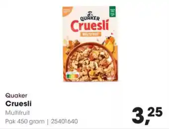 Hanos Quaker Cruesli aanbieding