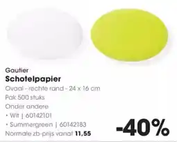 Hanos Gautier Schotelpapier aanbieding