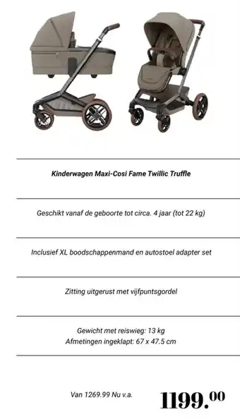 Van Asten BabySuperstore Kinderwagen Maxi-Cosi Fame Twillic Truffle aanbieding