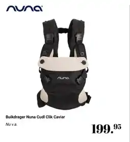 Van Asten BabySuperstore Buikdrager Nuna Cudl Clik Caviar aanbieding