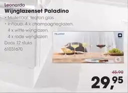 Hanos Leonardo Wijnglazenset Paladino aanbieding