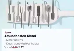 Hanos Serax Amusebestek Merci aanbieding