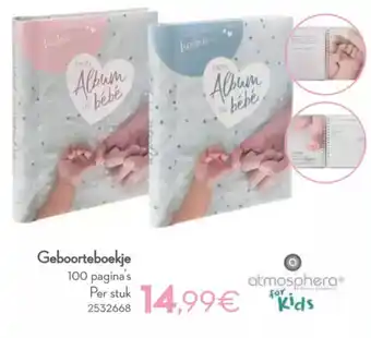 Cora Atmosphera for kids geboorteboekje aanbieding