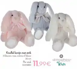 Cora Atmosphera for kids Knuffel konijn met strik aanbieding