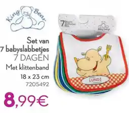 Cora King Bear Set van 7 babyslabbetjes aanbieding