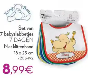 Cora King Bear Set van 7 babyslabbetjes aanbieding