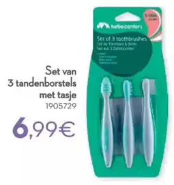 Cora Bebeconfort set van 3 tandenborstels met tasje aanbieding