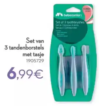 Cora Bebeconfort set van 3 tandenborstels met tasje aanbieding