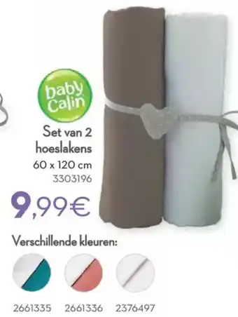 Cora Baby calin set van 2 hoeslakens aanbieding