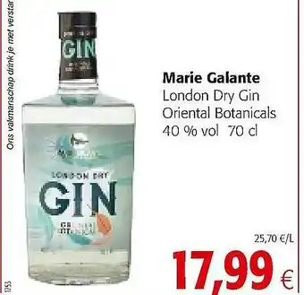 Colruyt Marie Galante London Dry Gin aanbieding