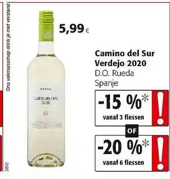 Colruyt Camino Del Sur Verdejo 2020 aanbieding