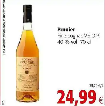 Colruyt Prunier Fine Cognac V.s.o.p. aanbieding