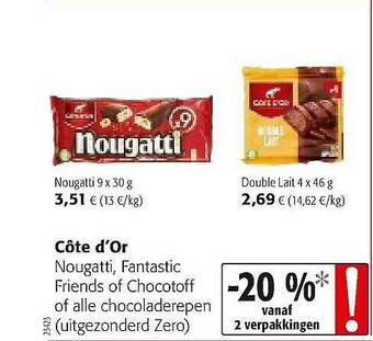 Colruyt Côte D'or Chocoladerepen aanbieding