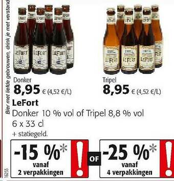 Colruyt Lefort Donker Of Tripel aanbieding