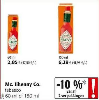 Colruyt Mc. Ilhenny Co. Tabasco aanbieding