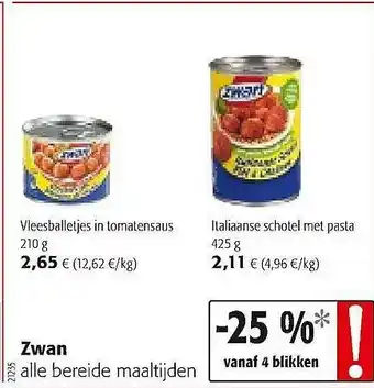 Zwan Alle Bereide Maaltijden