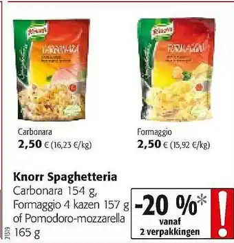 Colruyt Knorr Spaghetteria aanbieding