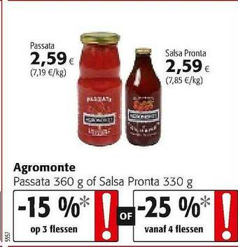 Colruyt Agromonte Passata Of Salsa Pronta aanbieding