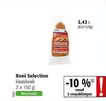 Colruyt Boni Selection Klaaskoek aanbieding