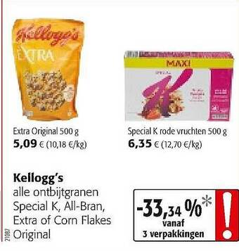 Colruyt Kellogg's Alle Ontbijtgranen aanbieding