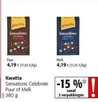 Colruyt Kwatta Puur Of Melk aanbieding