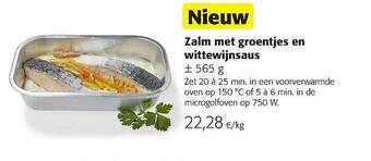 Colruyt Zalm Met Groentjes En Wittewijnsaus aanbieding