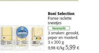 Colruyt Boni Selection Franse Raclette Sneetjes aanbieding