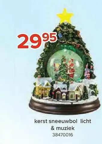 Euroshop Kerst Sneeuwbol Licht & Muziek aanbieding