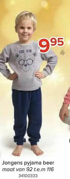 Euroshop Jongens Pyjama Beer aanbieding