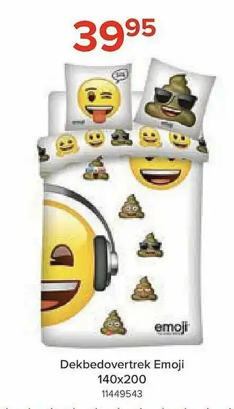 Euroshop Dekbedovertrek Emoji aanbieding